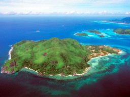 Island view - Overlook of the whole island Ste. Anne with its lush vegetation.